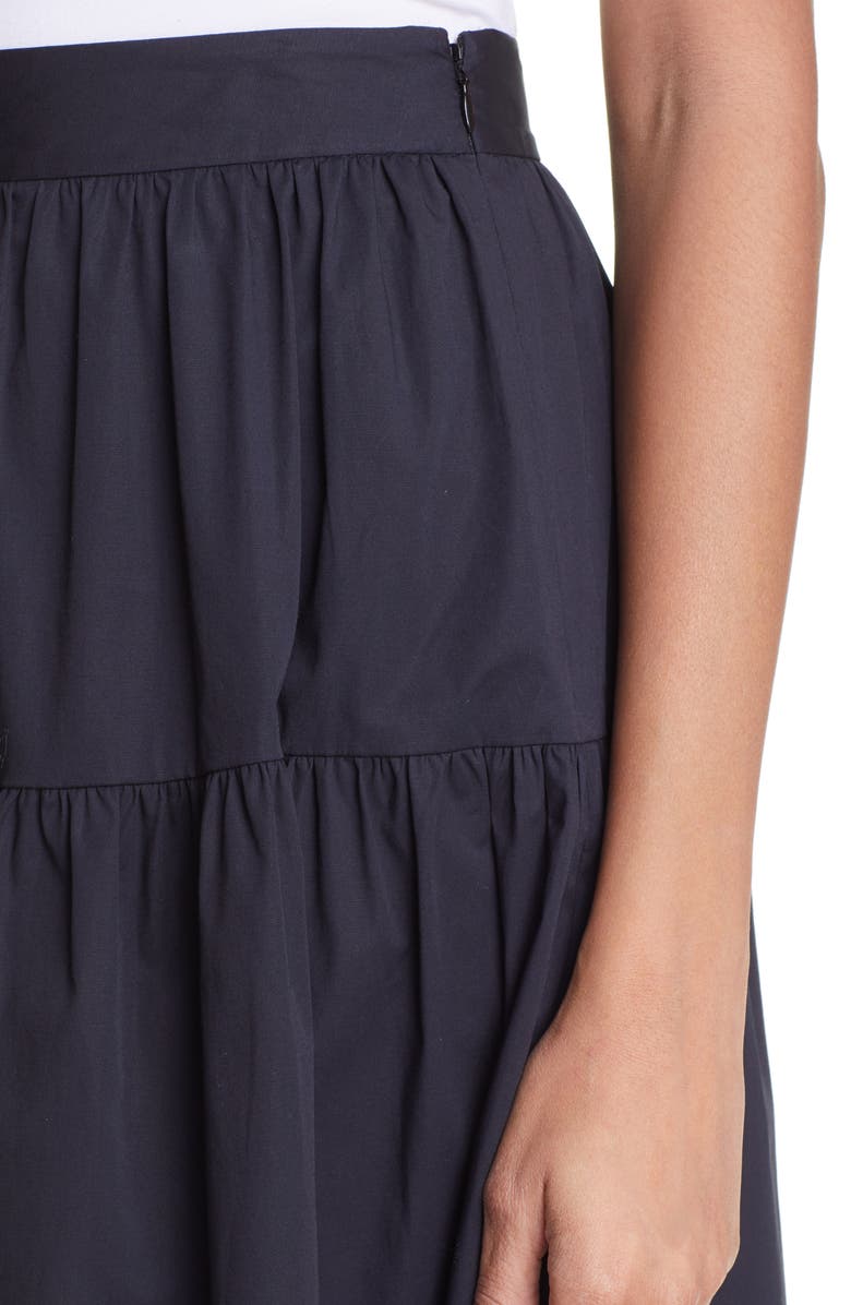STAUD Tiered Stretch Cotton Maxi Skirt, Alternate, color, 