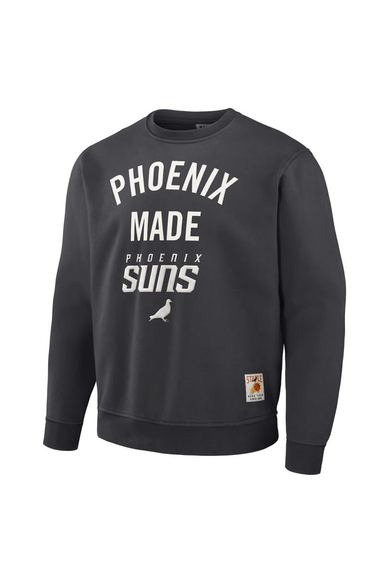 Men's NBA x Staple Anthracite Phoenix Suns Plush Pullover Sweatshirt, Alternate, color, Anthracite