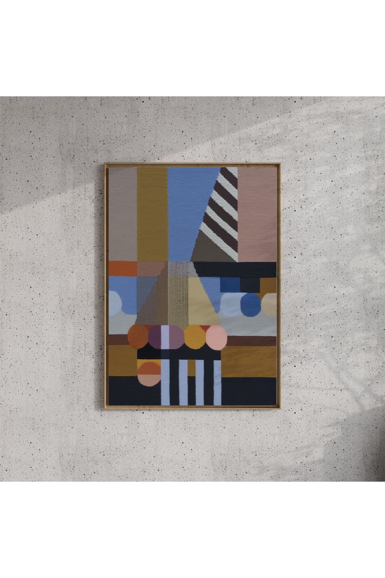Woven Perspectives No. 05 Geometric Abstract Art Print, Alternate, color, White Frame - 30x40