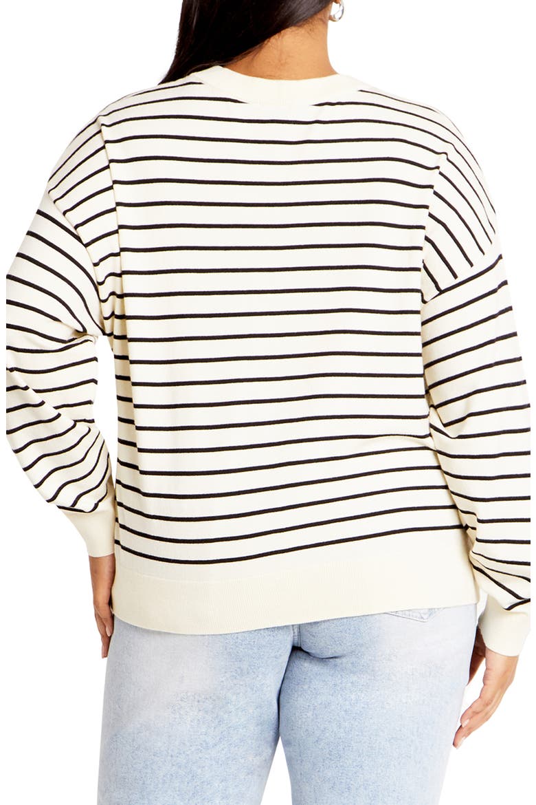Nia Stripe High-Low Sweater, Alternate, color, STRIPE