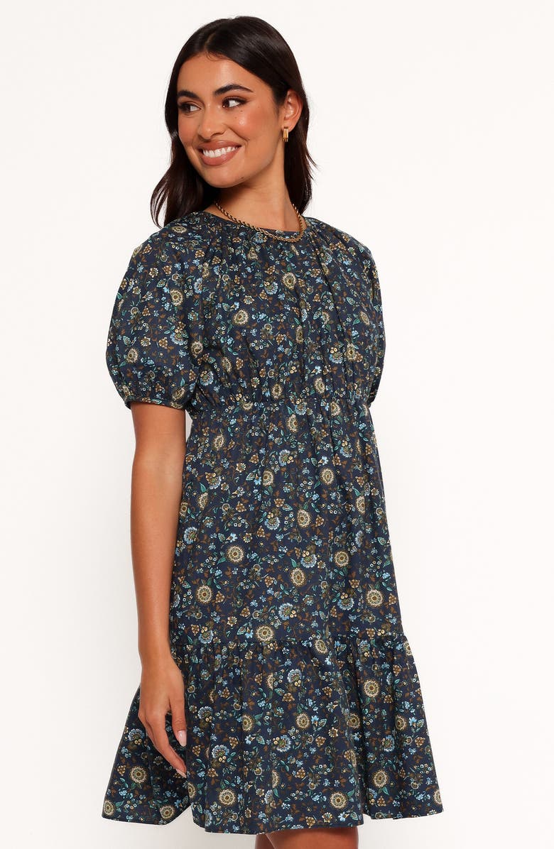 Petal & Pup Tasmin Floral Short Sleeve Cotton Dress, Alternate, color, Blue Floral