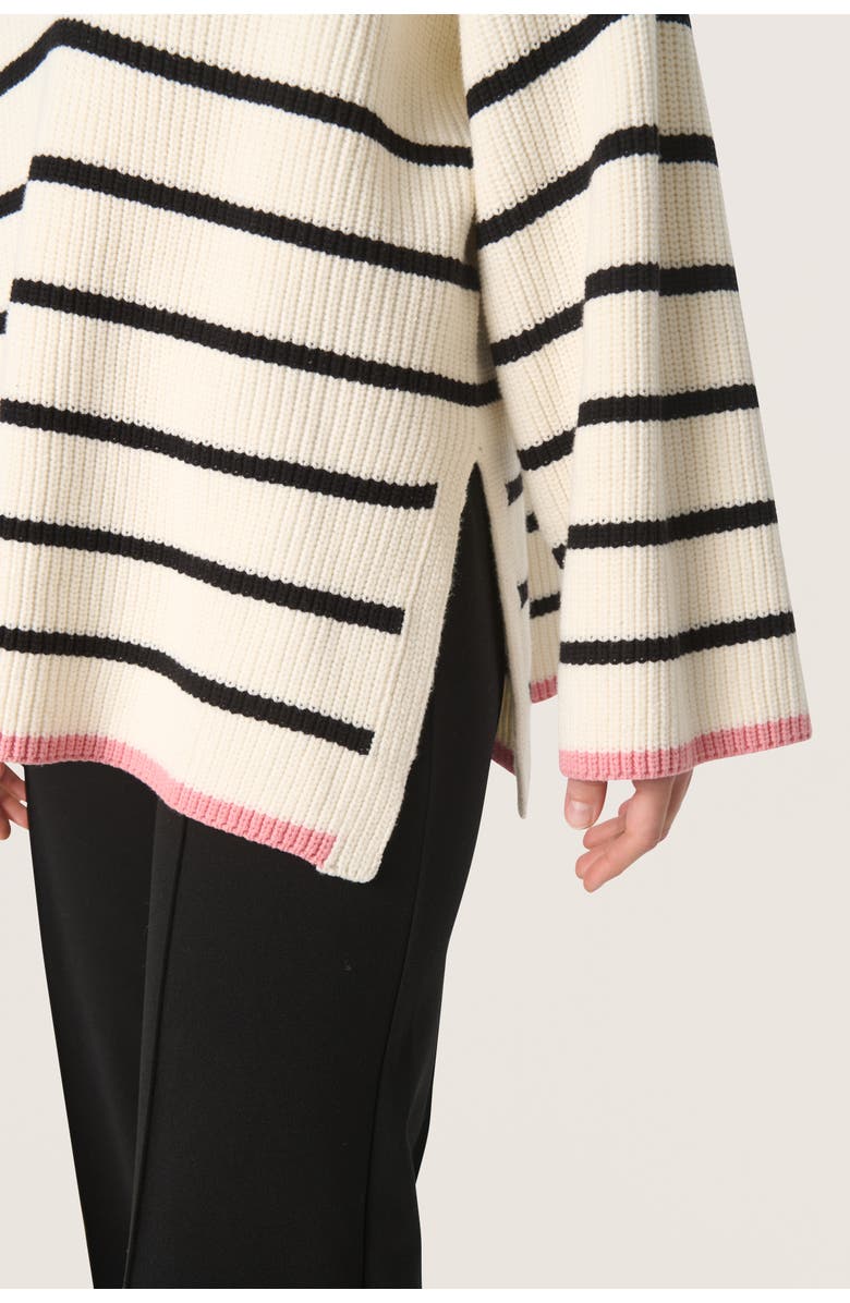 Soaked in Luxury SLMusling V-neck Loose Fit Pullover, Alternate, color, Whisper White