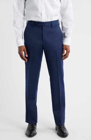 Zanella Parker Flat Front Stretch Wool Flannel Trousers | Nordstrom