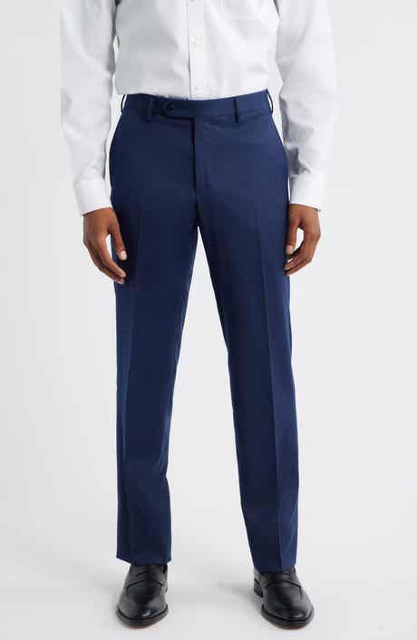 Zanella Parker Flat Front Stretch Wool Flannel Trousers