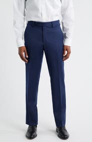 Zanella Parker Flat Front Stretch Wool Flannel Trousers