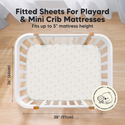 Keababies Isla Fitted Mini Crib Sheets In Marine Muse