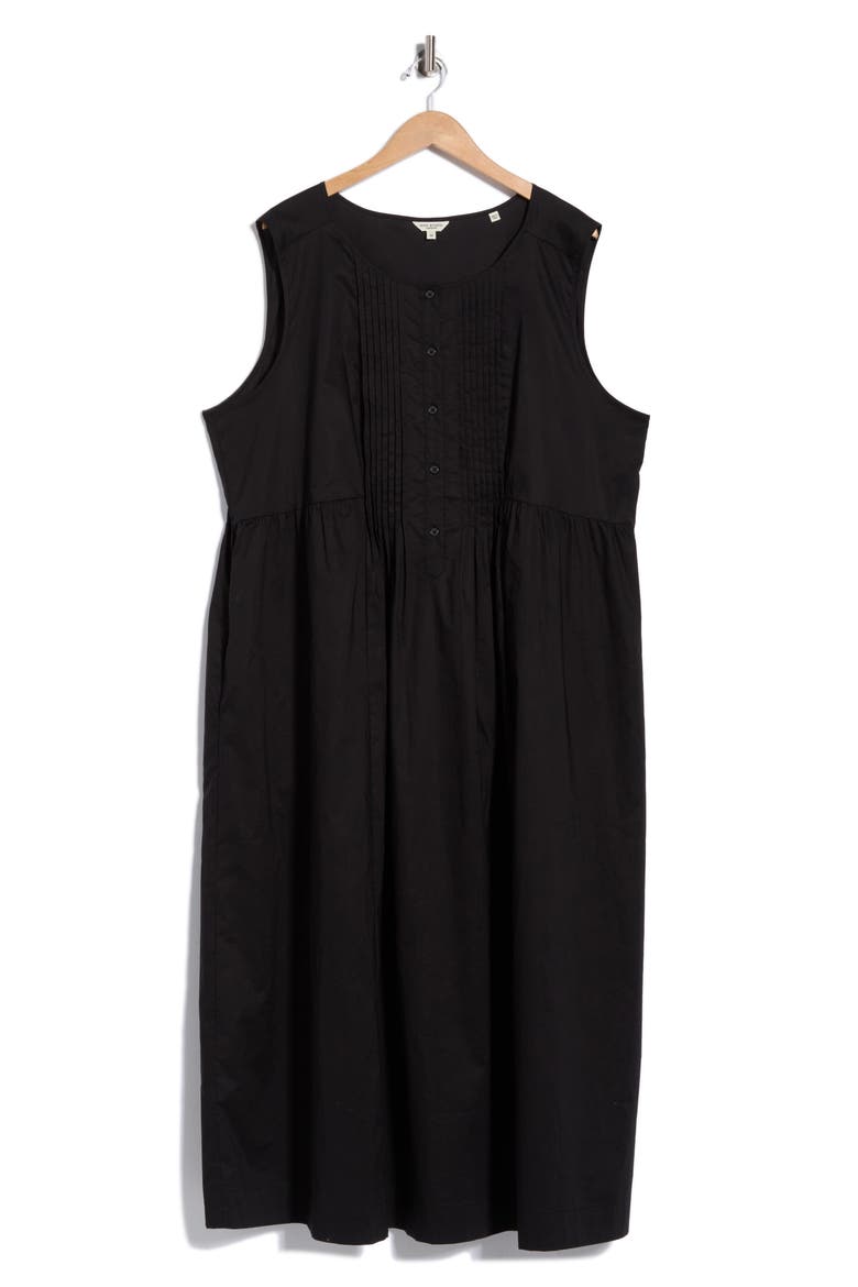 Pleated Front Maxi Dress, Main, color, BLACK