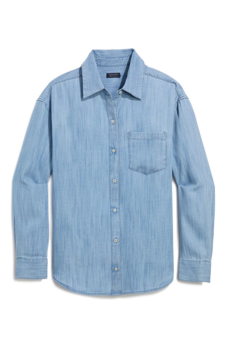 Birdie Chambray Button-Up Shirt, Alternate, color, LIGHT ACID WASH