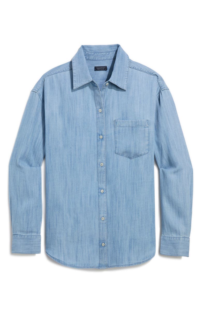 vineyard vines Birdie Chambray Button-Up Shirt, Alternate, color, Light Acid Wash