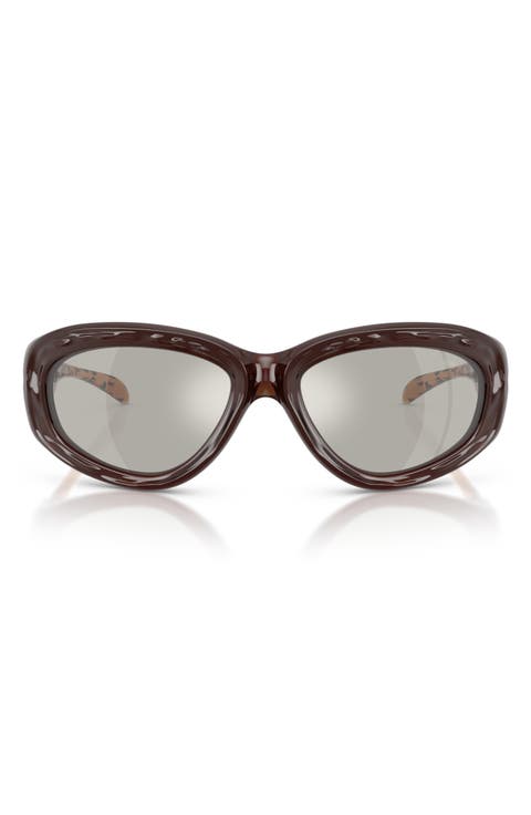 63mm Oversize Mirrored Pillow Sunglasses