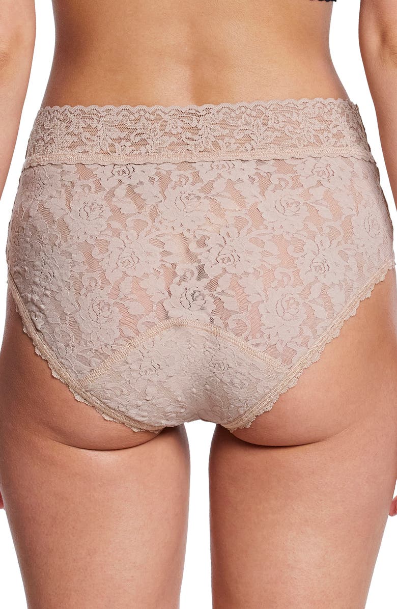 Hanky Panky x Saalt Signature Lace<sup>®</sup> Leakproof French Briefs, Alternate, color, Chai