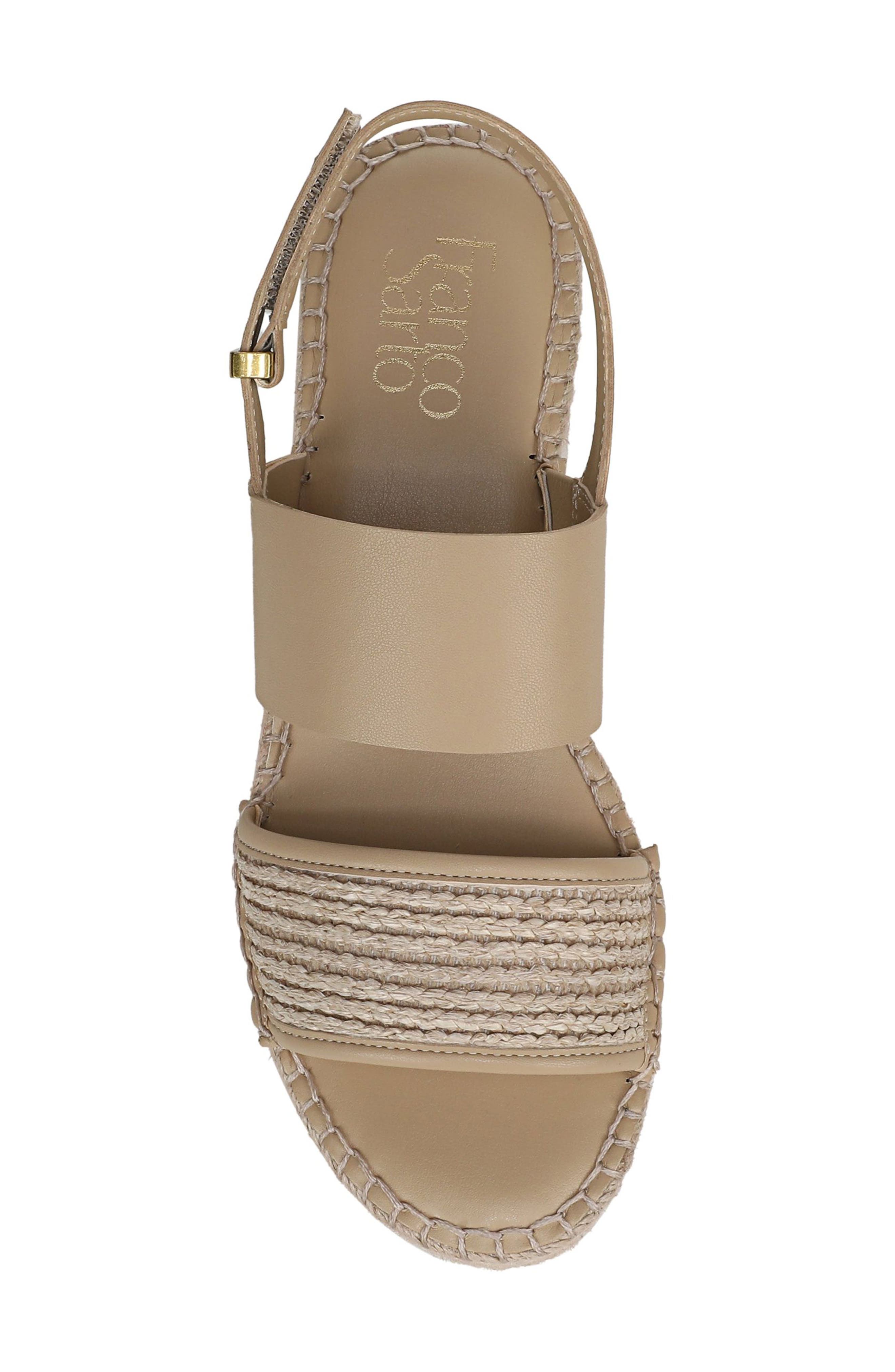 Parry Wedge Sandal, Alternate, color, NATURAL BEIGE FAUX LEATHER
