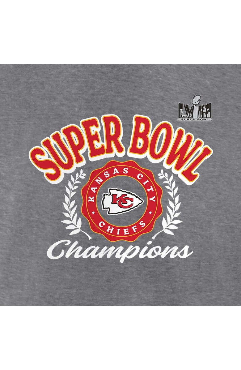 FANATICS Women's Fanatics Branded  Heather Gray Kansas City Chiefs Super Bowl LVIII Champions Written Script Tri-Blend 3/4-Sleeve T-Shirt, Alternate, color, 