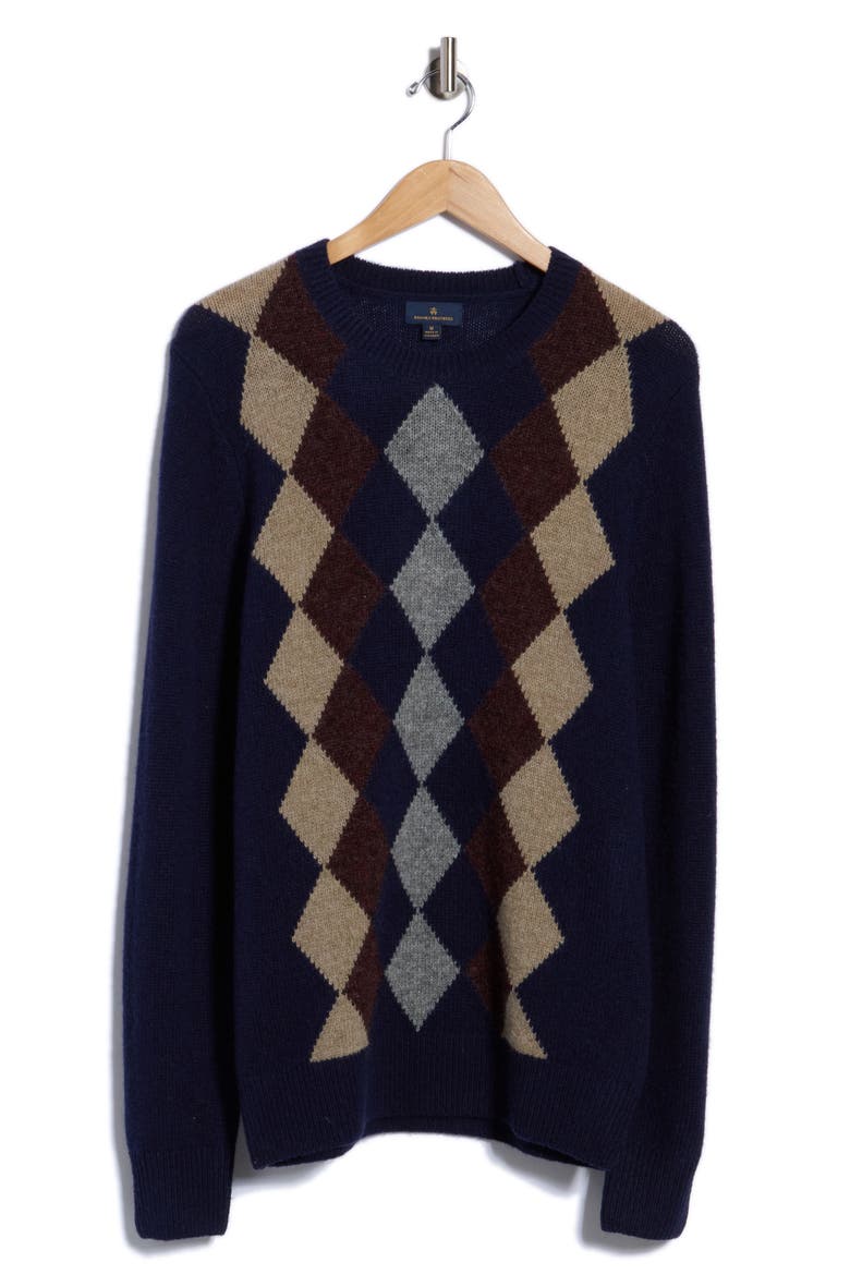 Argyle Crewneck Wool Sweater, Main, color, NVYHRRITAGEARGYLE