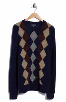Argyle Crewneck Wool Sweater