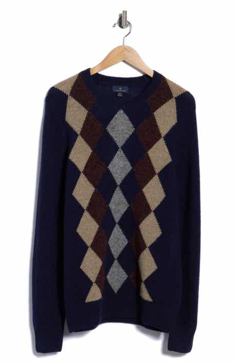 Argyle Crewneck Wool Sweater