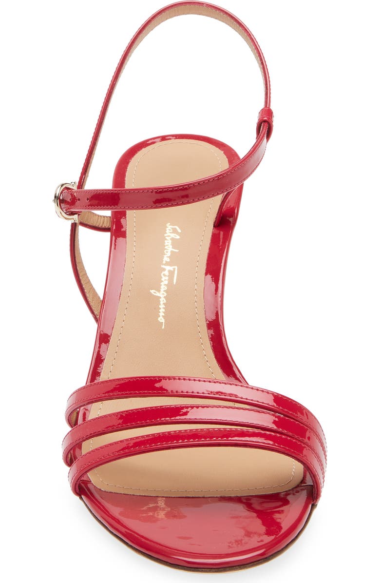 FERRAGAMO Patent Strappy Sandal, Alternate, color, Red