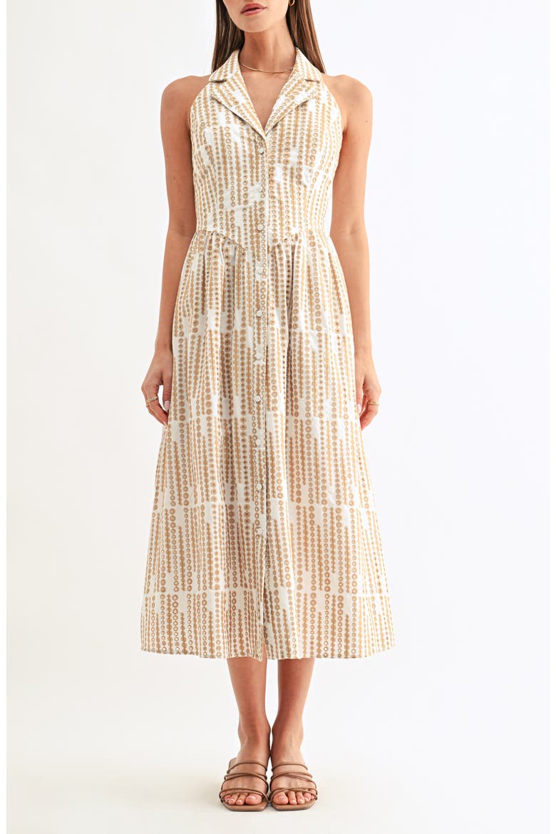 Ruby Halter Shirtdress, Main, color, WHITE/ LATTE