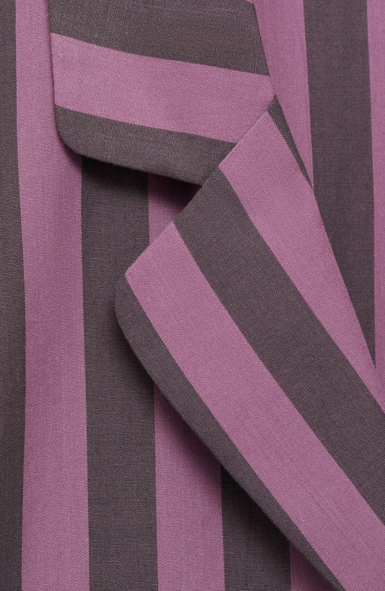 MANGO Stripe Cotton Pajama Top, Alternate, color, Plum