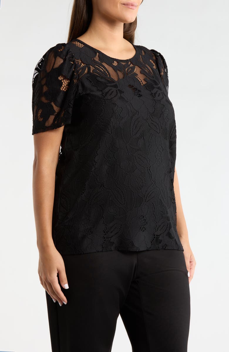 Anne Klein Lace Top, Alternate, color, Anne Black