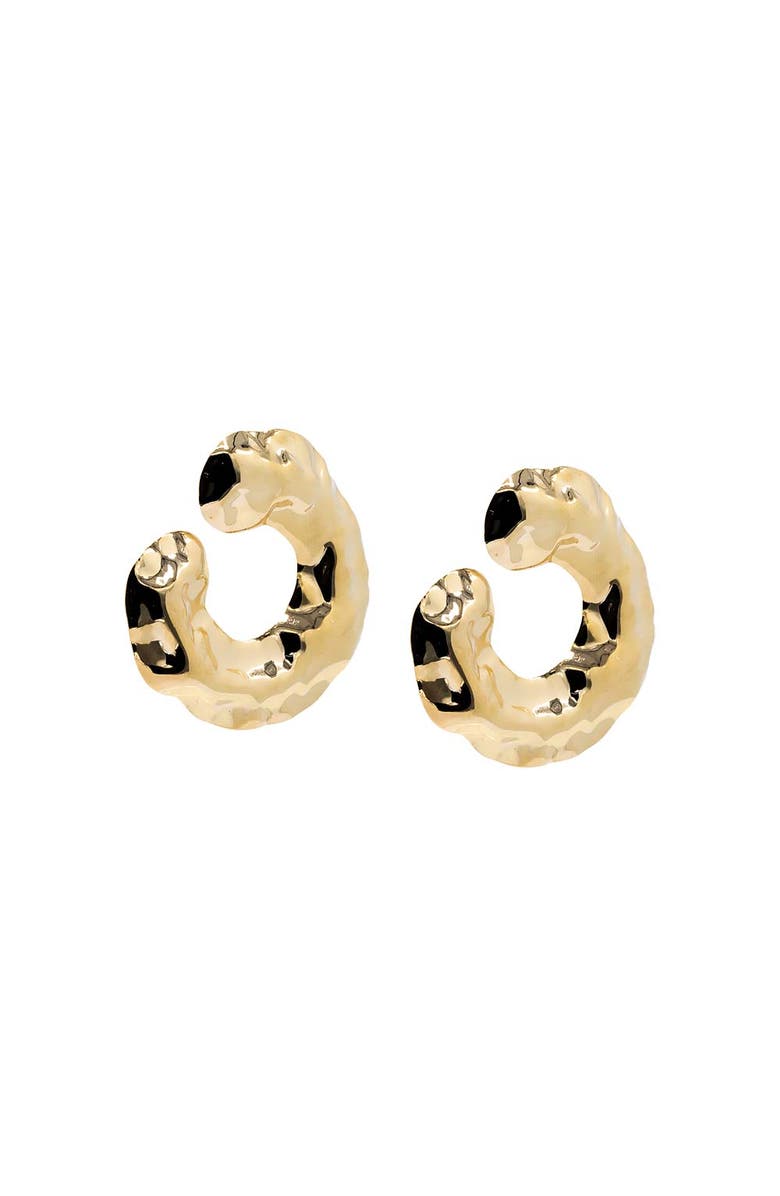BY ADINA EDEN Curved Dented Loop On The Ear Stud Earring, Main, color, 