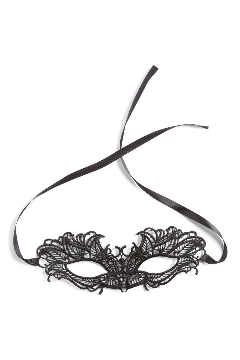 Masquerade Lace Mask, Main, color, BLACK