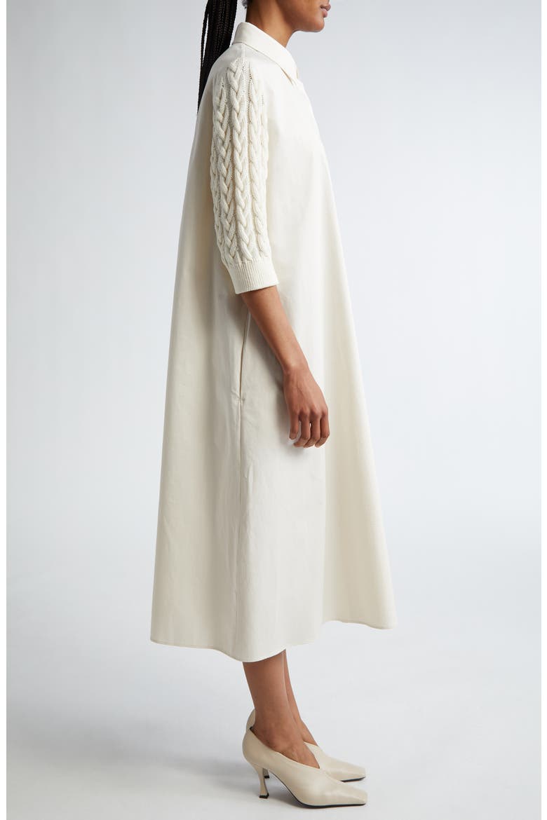 Armonia Mixed Media A-Line Dress, Alternate, color, VANILLA