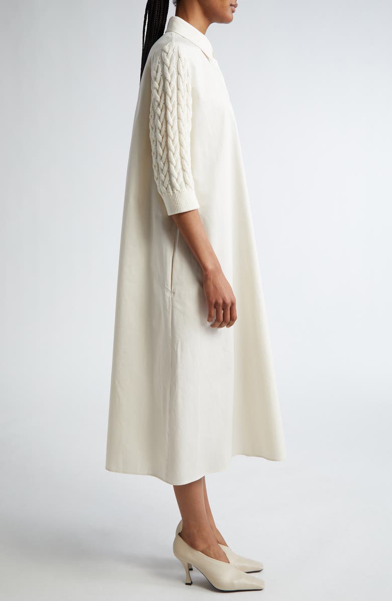 Max Mara Armonia Mixed Media A-Line Dress, Alternate, color, 