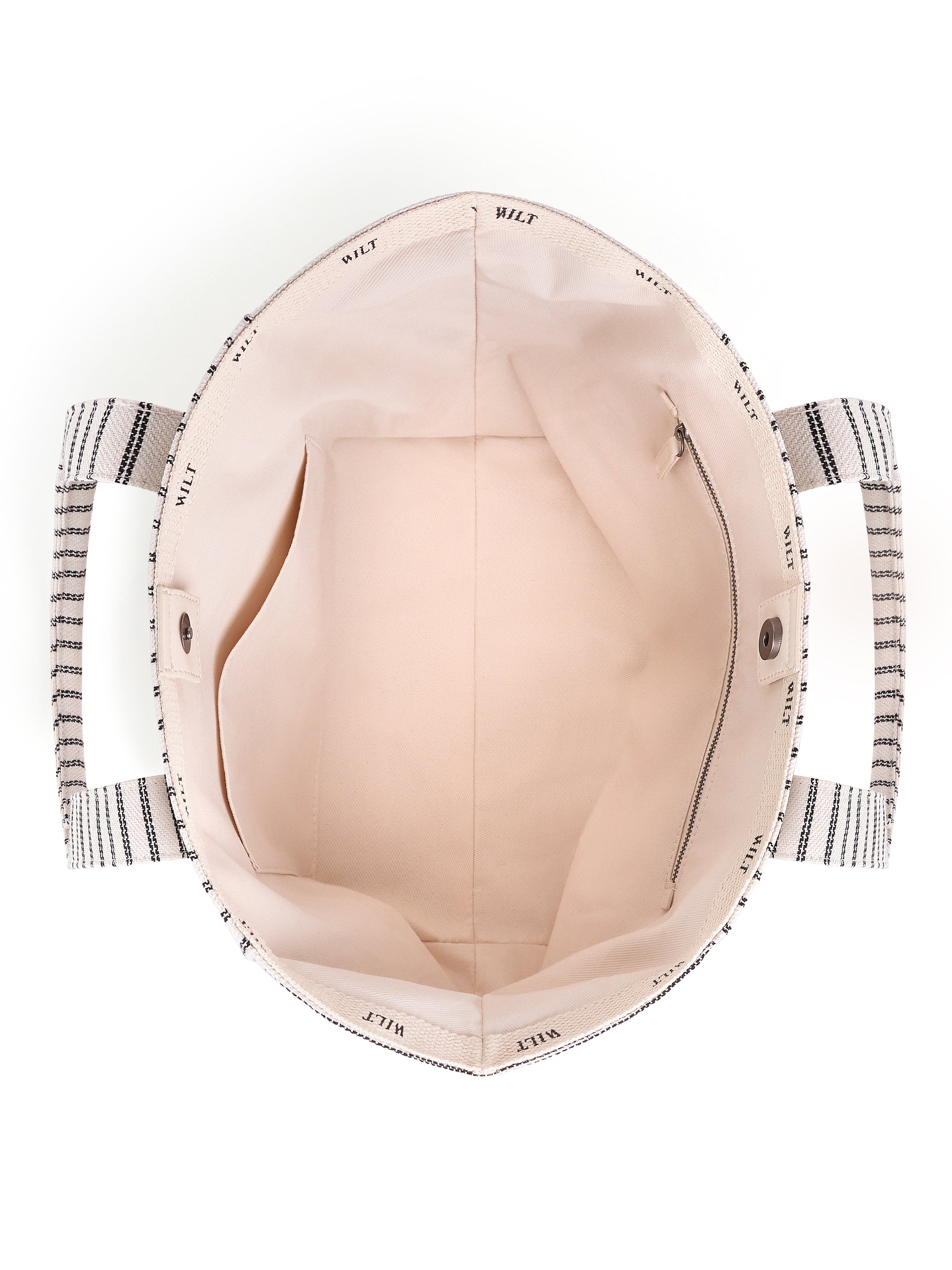 WILT Clothing Byron Medium Beach Tote, Alternate, color, Bone Black Stripe