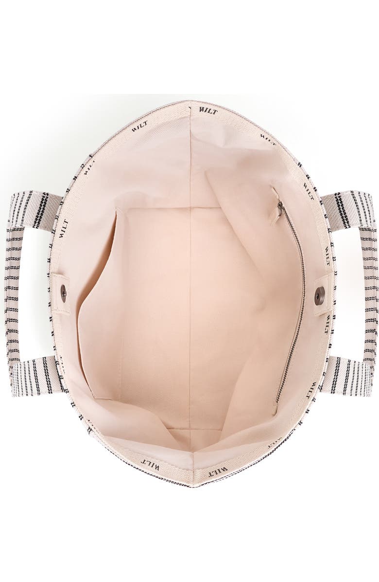 WILT Clothing Byron Medium Beach Tote, Alternate, color, Bone Black Stripe