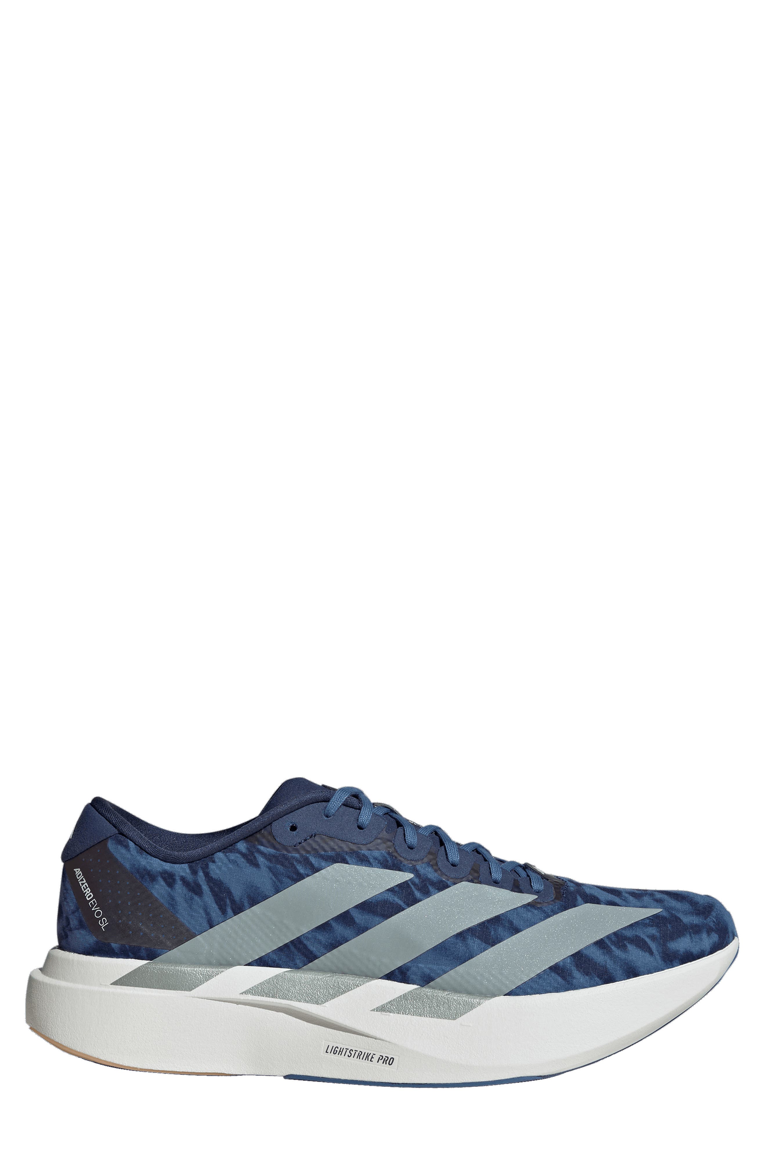 Adizero Evo SL Woven Running Shoe, Alternate, color, TECH INDIGO