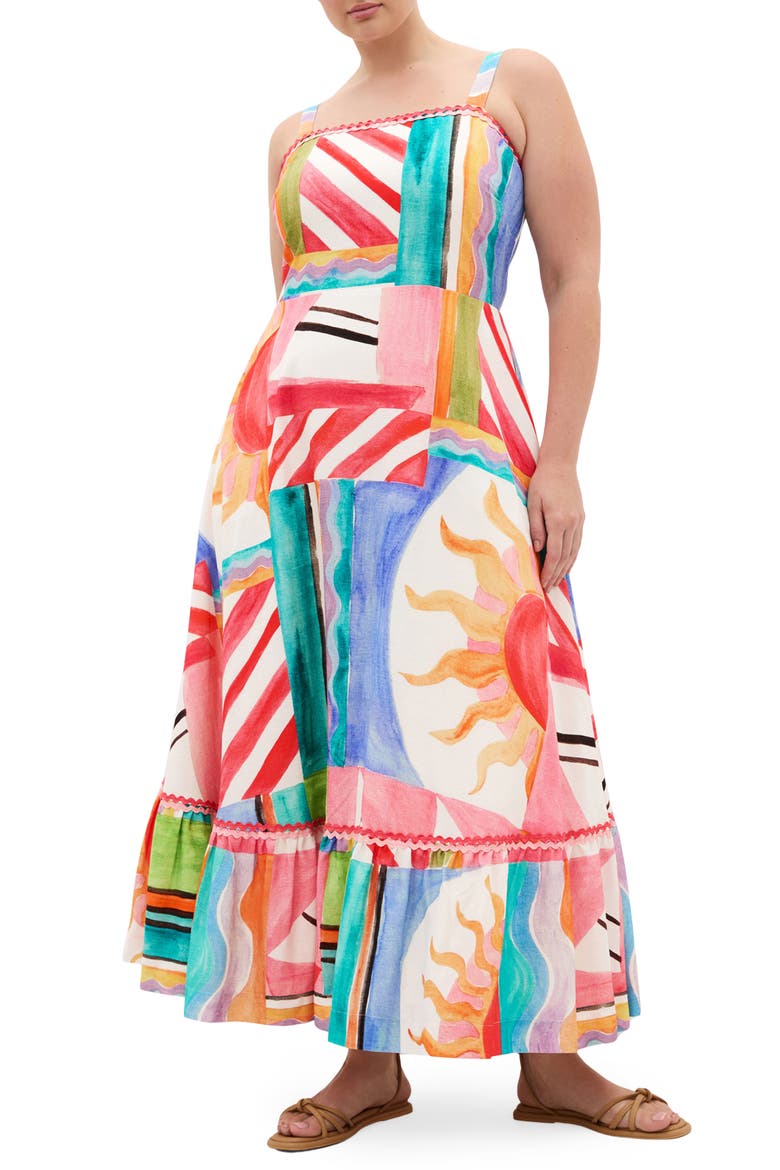 Sunlit Print Sleeveless Maxi Dress, Main, color, SUNLIT DAYS