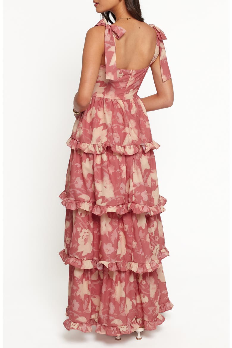 Lavina Floral Tiered Maxi Dress, Alternate, color, TERRACOTTA FLORAL