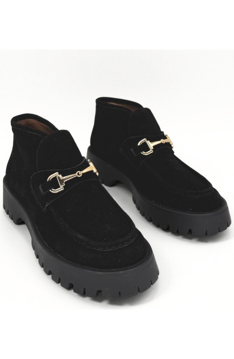 Amie Rafa Dario Suede Horsebit Boots, Alternate, color, Black