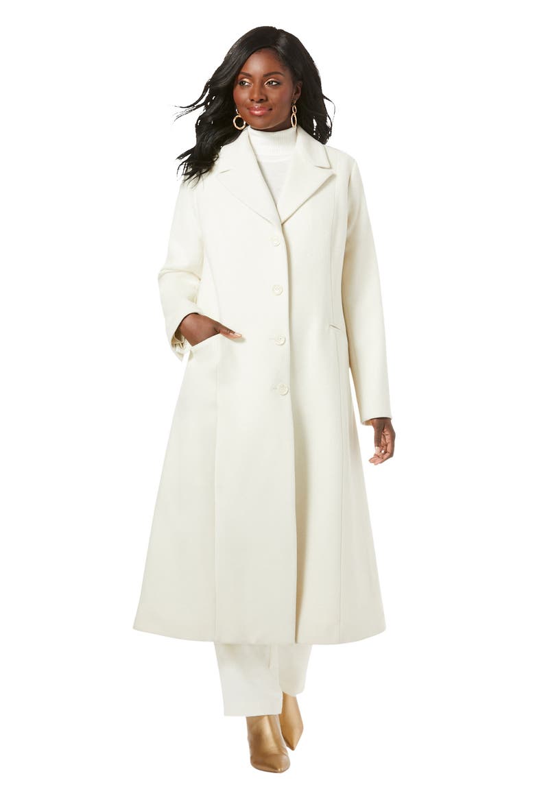 Full Length Wool Blend Coat, Main, color, IVORY