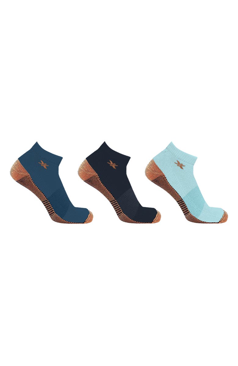 EXTREME FIT 3-Pack Copper Infused Ankle Length Compression Socks, Main, color,