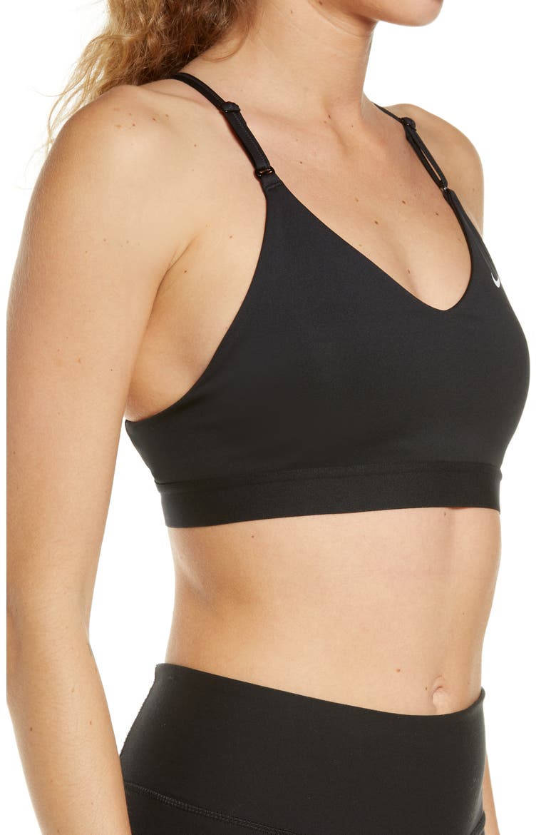 Dri-FIT Indy Non-Padded Sports Bra, Alternate, color, BLACK/ WHITE