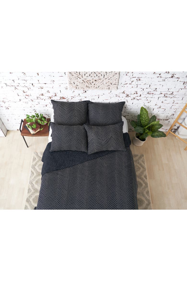 Jackson Onyx Bedding Quilt Collection, Alternate, color, Black