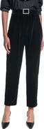 KARL LAGERFELD PARIS Velvet Skinny Pants with Rhinestone Belt