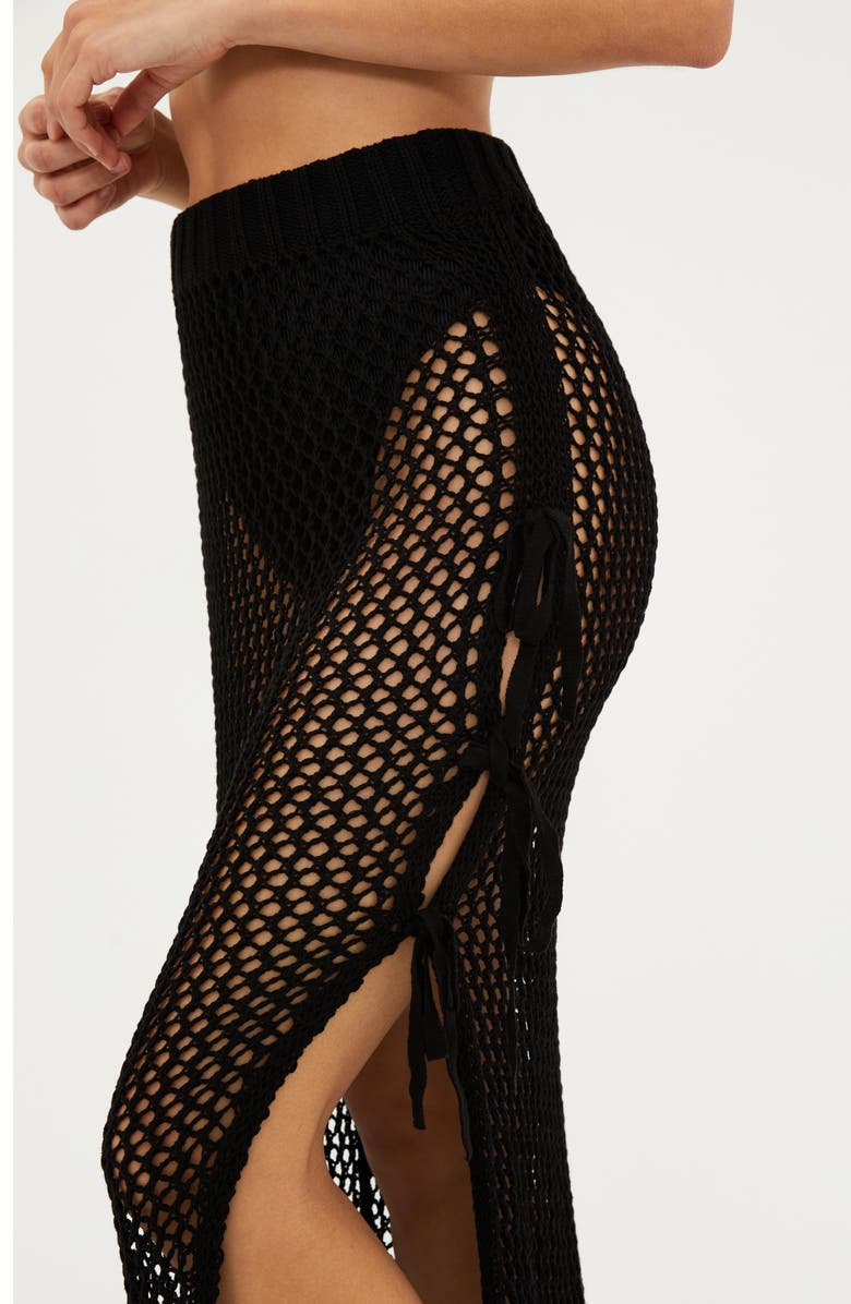 Beach Riot Deborah Sheer Open Stitch Cover-Up Skirt, Alternate, color, 