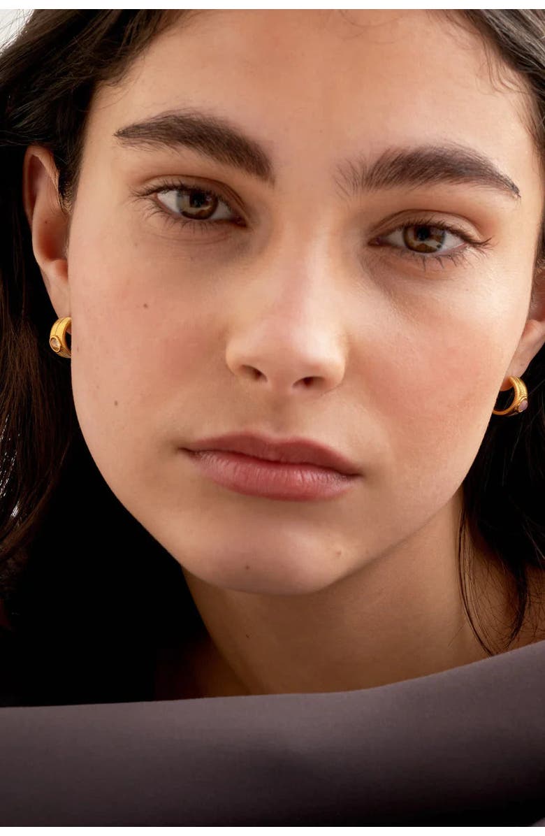 Katie Loxton 'June' Waterproof Gold Birthstone Hoop Earrings, Alternate, color, June