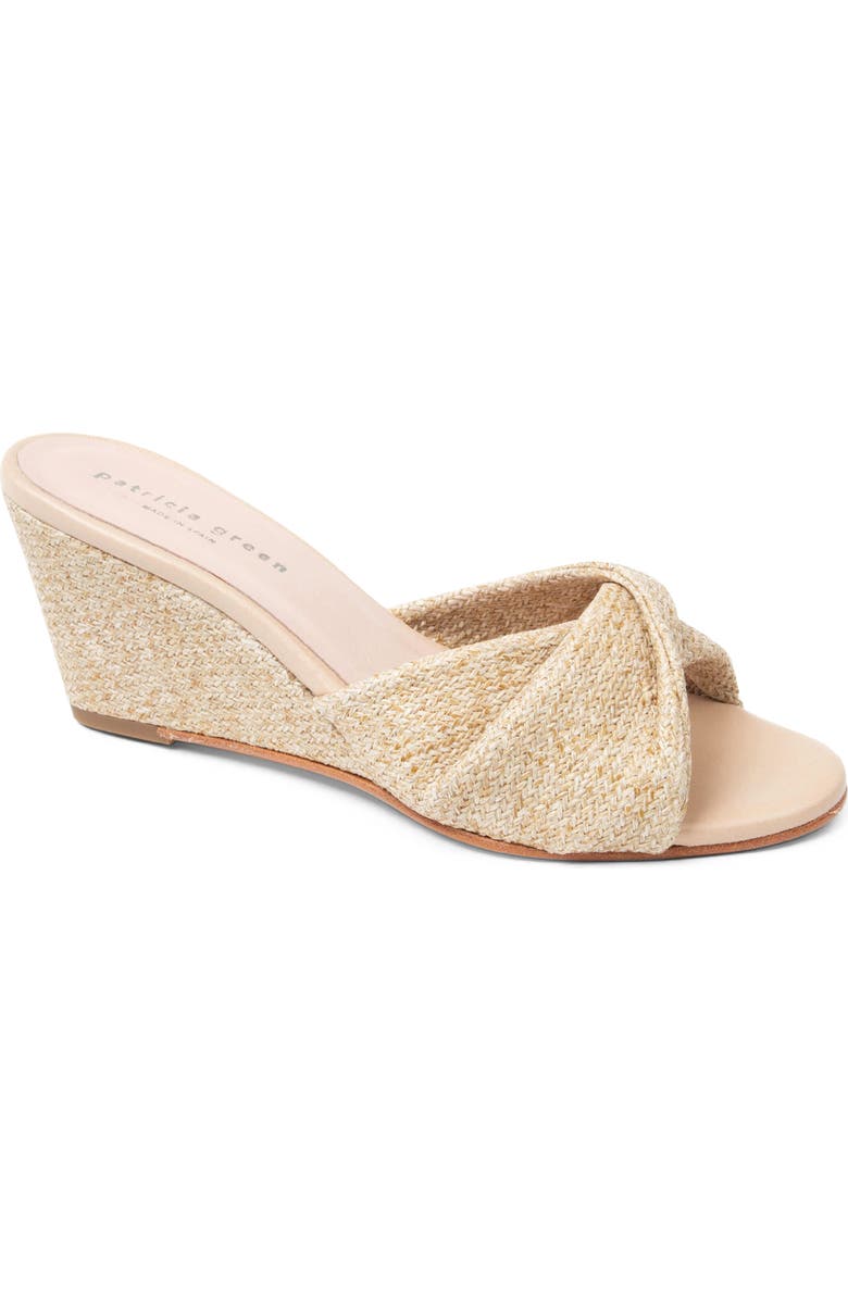 patricia green Julie Twisted Raffia Wedge Sandal, Main, color,