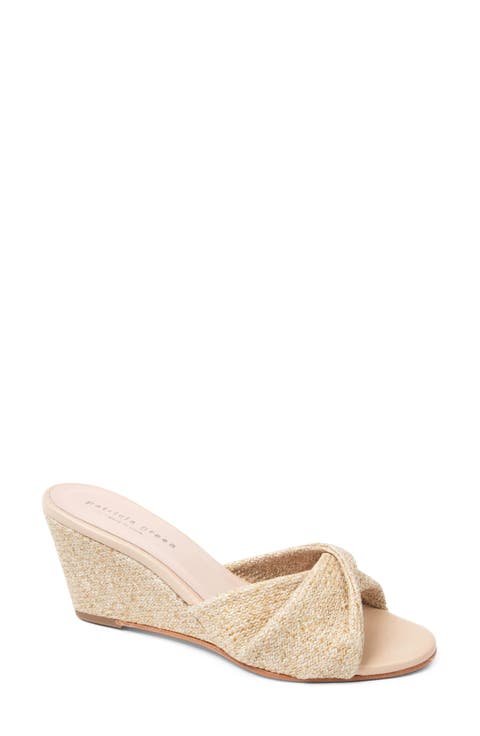 Julie Twisted Raffia Wedge Sandal (Women)