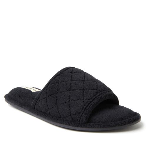 DEARFOAMS DEARFOAMS BEATRICE QUILTED MICROFIBER TERRY SHOWER SLIDE SLIPPER