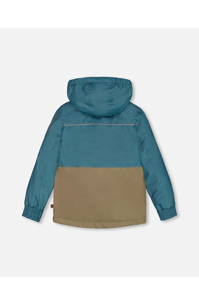 Deux par Deux Little Boy's Colorblock Mid-Season Jacket Neutral Blue And Taupe, Alternate, color, 