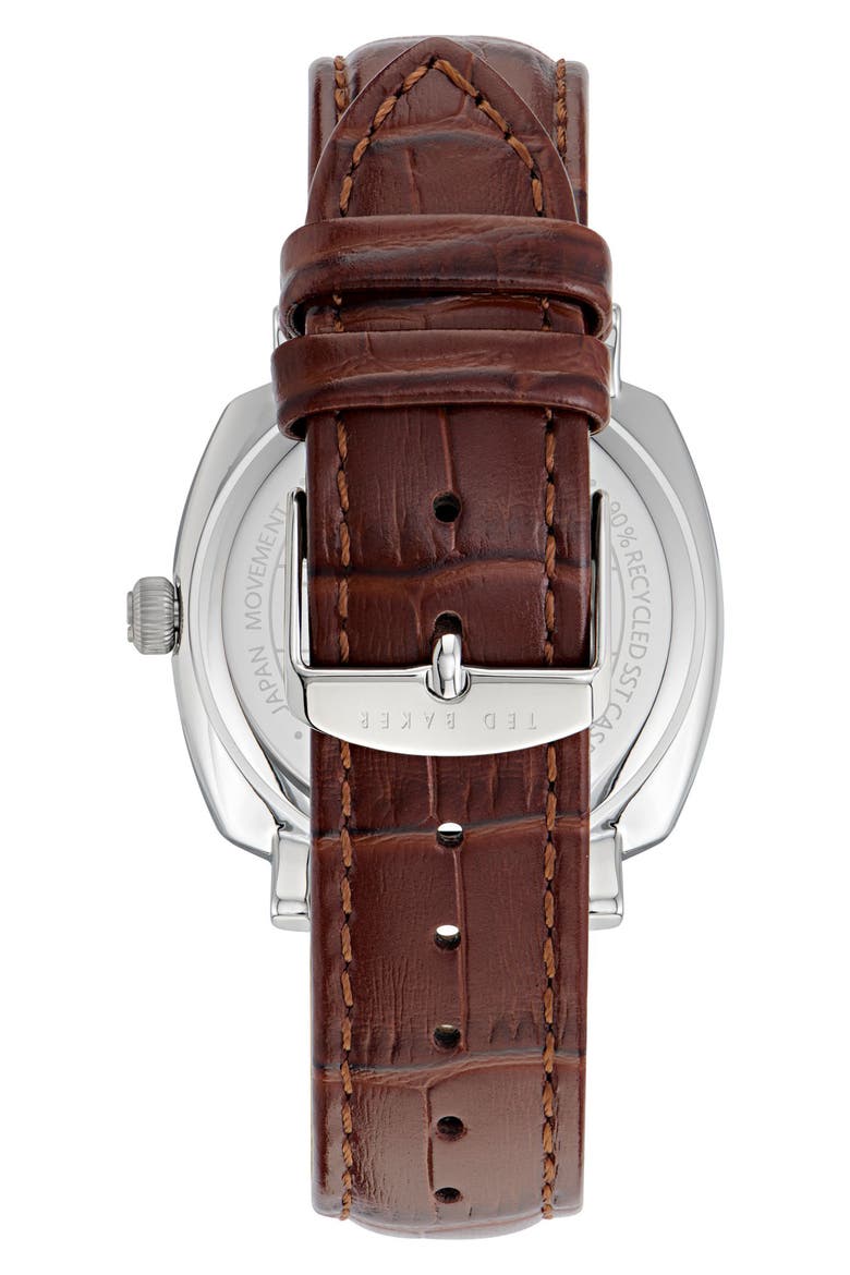 Harryl Chronograph Leather Strap Watch, 42mm, Alternate, color, BROWN