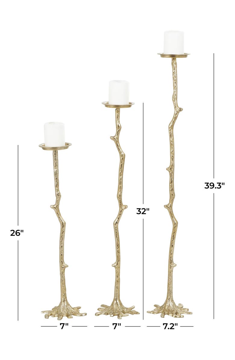 VIVIAN LUNE HOME Set of 3 Glam Aluminum Metal Candleholders, Alternate, color,