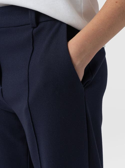 Saint + Sofia Cambridge Tailored Wide Leg Pant In Blue