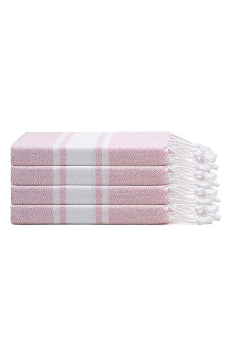 Mono Stripe Turkish Cotton Hand & Kitchen Towel Bundle, Main, color, Blush