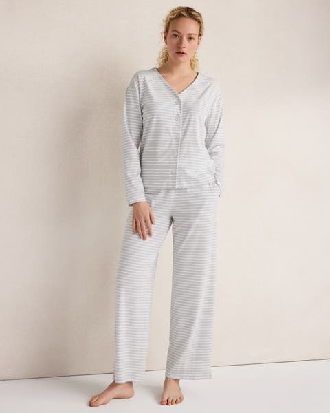Organic Cotton Jersey Striped Pants